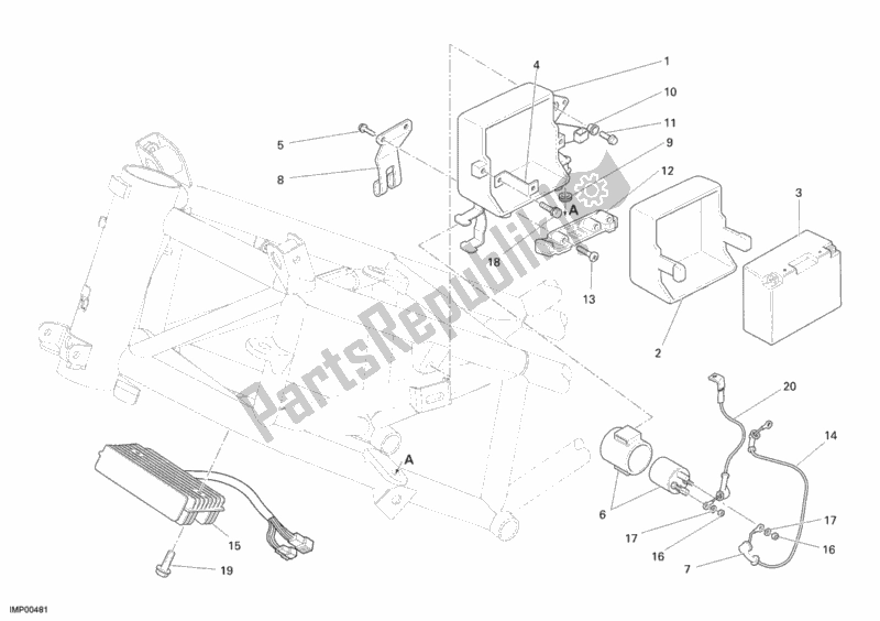 Toutes les pièces pour le Batterie du Ducati Multistrada 1100 S USA 2009